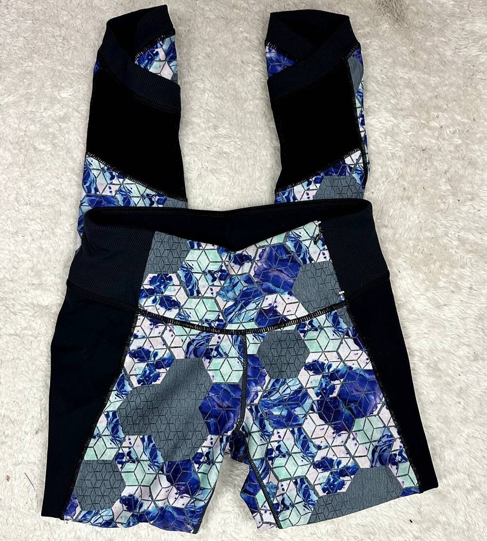 Calia by Carrie Underwood Geometric Print Sheer Mesh Panel Leggings S Small